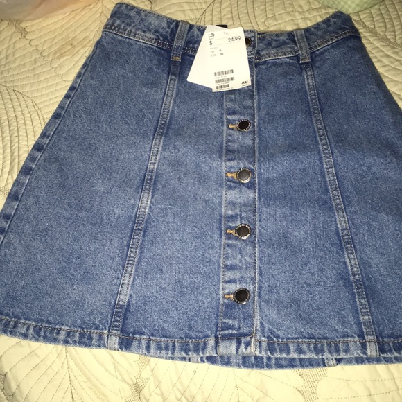 h&m jean skirt